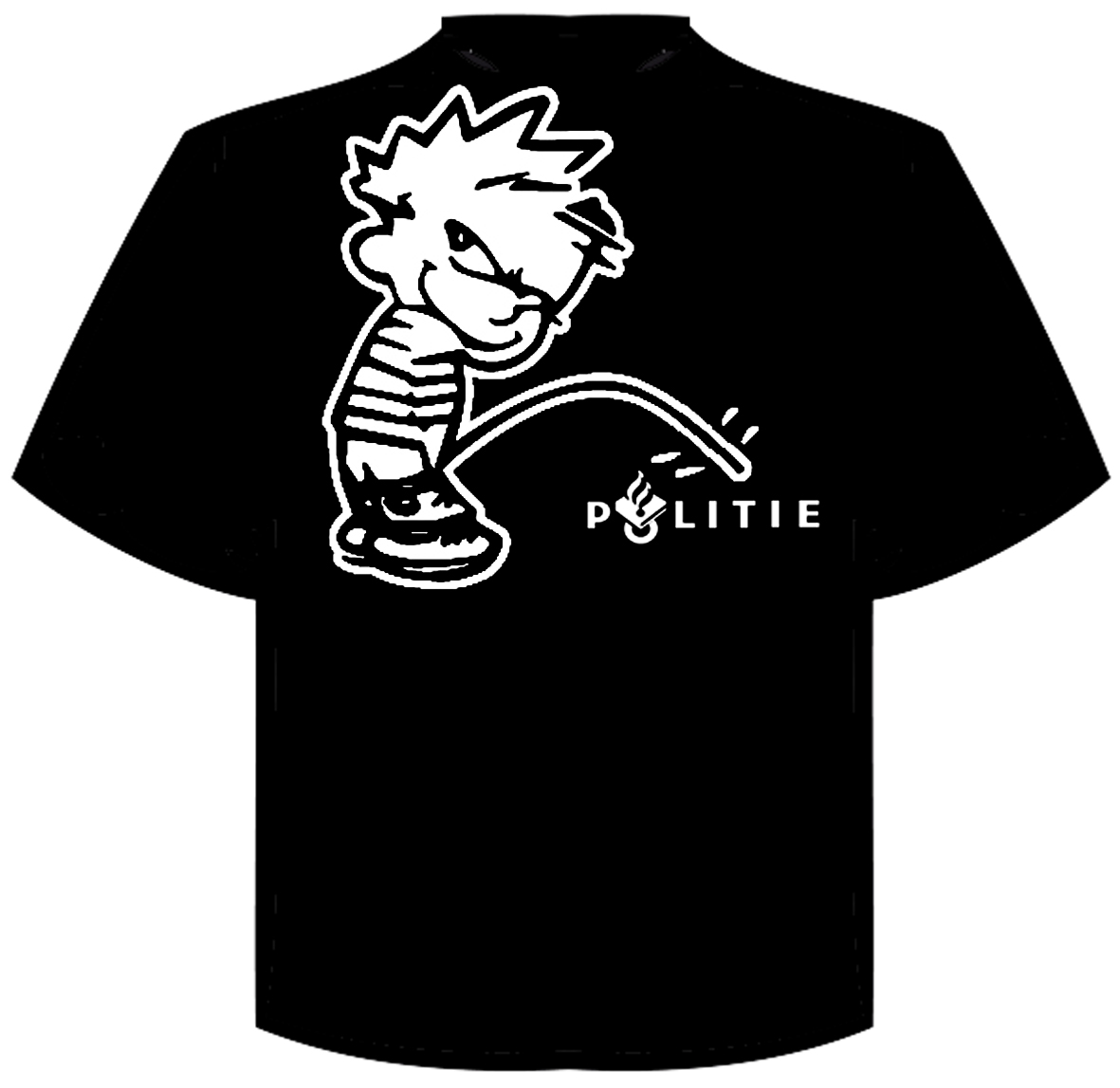 T-Shirt "calvin pist op politie logo"
